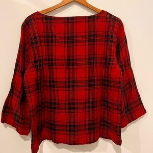 Madewell Buffalo check red and black blouse shirt M